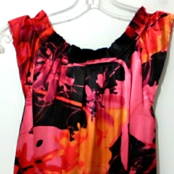 Tahari pink red black sleeveless cocktail shift dress - Picture 6 of 6